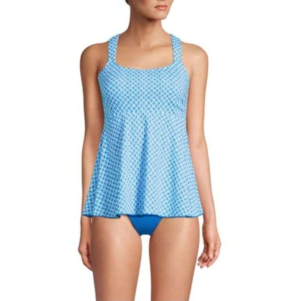 Lands' End Flutter Scoop Neck Tankini - Extra Small Long - NWT